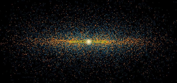 Asteroides próximos à órbita da Terra (Foto: NASA/JPL-Caltech)