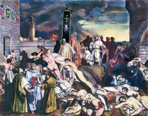 CASTIGO DIVINO Era o Apocalipse. Entre 1347 e 1352, a peste matou 50% dos europeus. Em 2011, o germe culpado foi achado em cadáveres de 700 anos num cemitério londrino (Foto: Obra de Giovanni Boccaccio/Corbis)