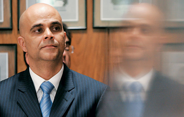 ELO  O empresário Marcos Valério. Ele é acusado de ter viabilizado o mensalão por meio de suas agências (Foto: Beto Barata/AE )