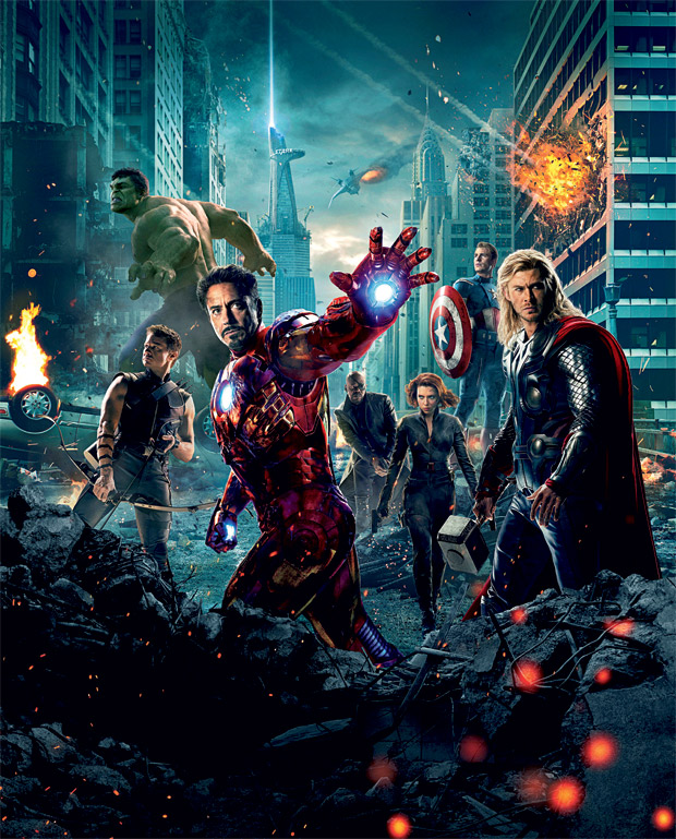 FORÇA TOTAL Os personagens de Os Vingadores, a maior aposta da Marvel no ano. O filme reúne Hulk, Thor, Homem de Ferro e Capitão América numa só aventura (Foto: divulgação)