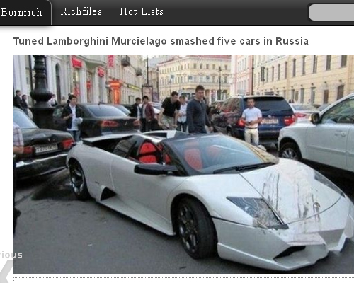 Lamborghini Mucielago esmagou cinco carros na Rússia (Foto: Born Rich)